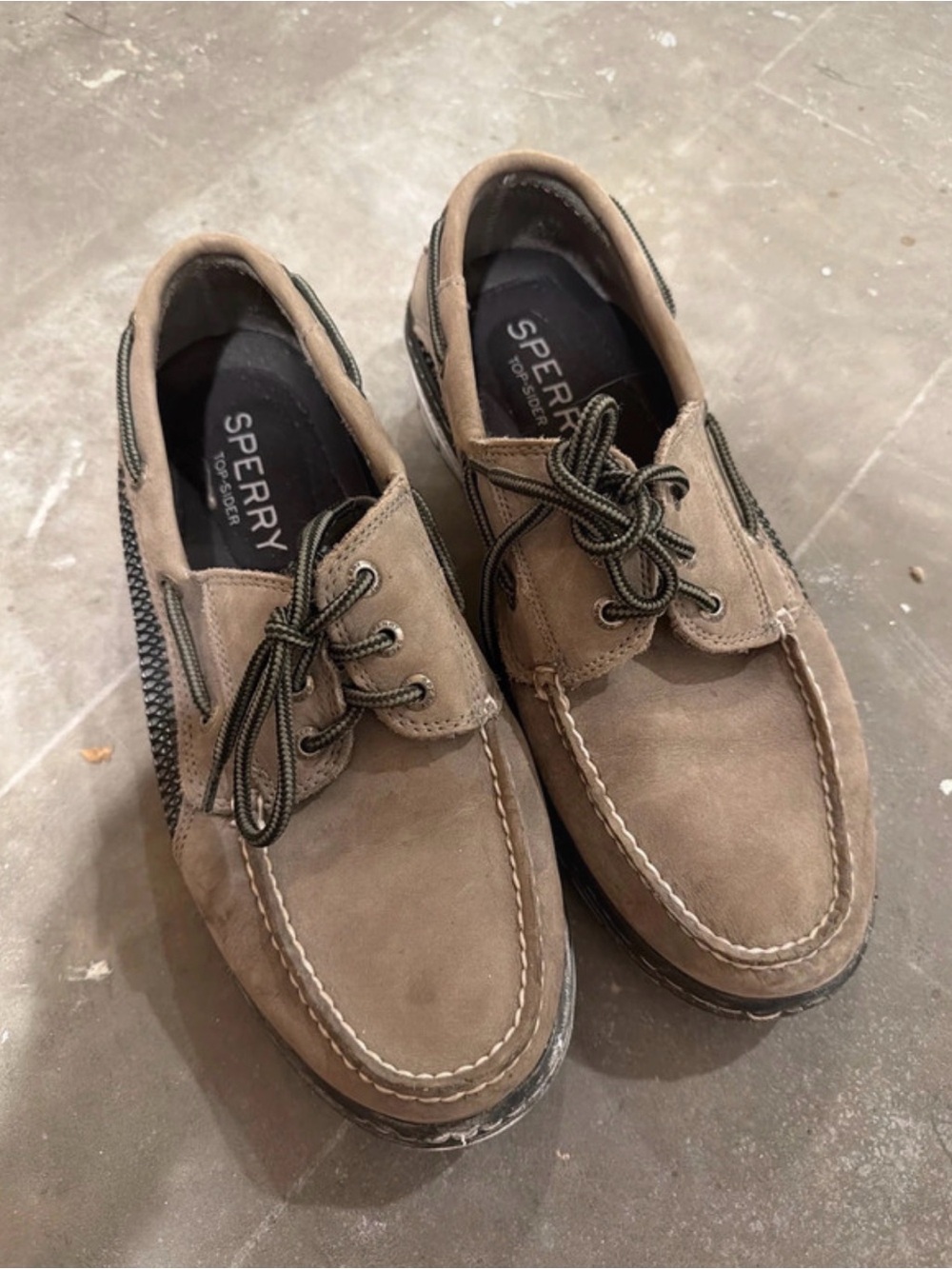 Sperry Men’s Taupe Suede Lace-Up Boat Shoes